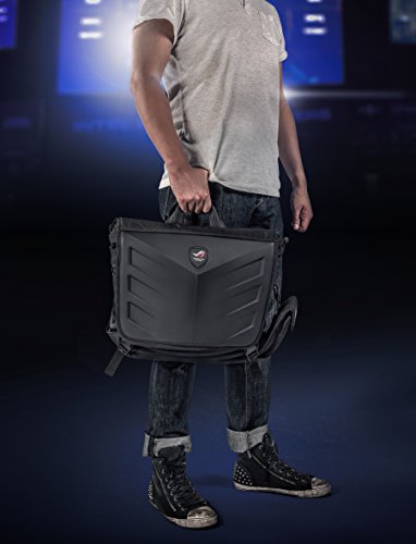 ASUS ROG Ranger Messenger Notebook Tasche  bis zu 15 6 Zoll  ergonomisches Design  Gucci-Polyester  Schwarz Rot