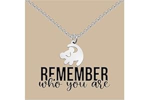 BAUNA Lion King Gift Remember Who You Are Gift The Movie Zitat Halskette Inspiration Geschenk Löwe Fans Geschenk für beste Freunde