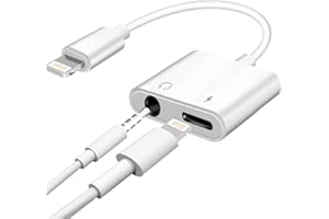 AZOWYU Kopfhörer Adapter für iPhone【 MFi Zertifiziert】 2 in 1 Lightning auf Klinke 3.5mm Kopfhöreranschluss Adapter AUX Kabel Adapter Ladekabel Converter Kompatibel mit iPhone 13/12/11/XS/XR/8/7