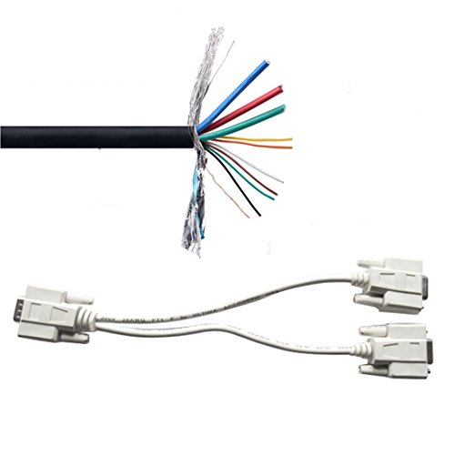 sourcingmap® Weiß 1 PC bis 2 VGA SVGA Monitor Y Splitter Kabel führen 15 Pin de - 6