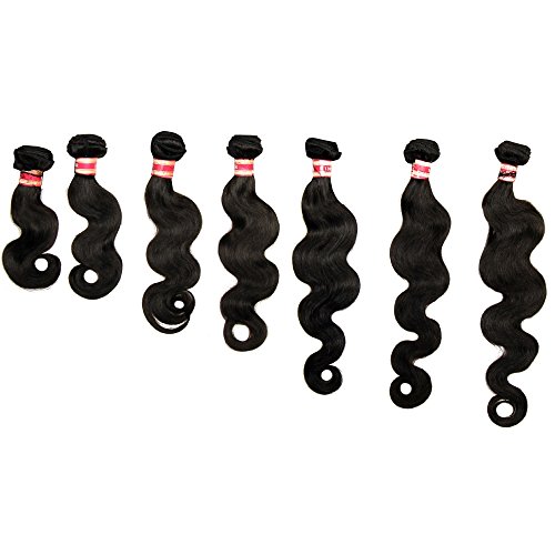 100% Brazilian Human Hair Weft Virgin Weave Unprocessed Natural Colours 100g (18inch, Body 1B)