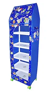 LookNSnap Multipurpose 6 Shelve Baby Wardrobe (Blue)