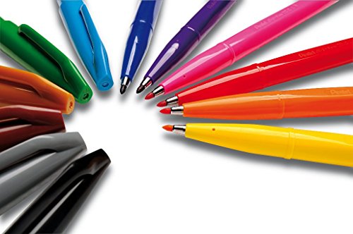 Pentel Sign Pen S520 Faserschreiber 2 mm Schreibspitze 1 mm Strichbreite 12 Stück schwarz - 2