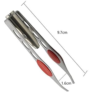 Anself Body Eyebrow Tweezer LED Light Stainless Steel Hair Removal - Image 2