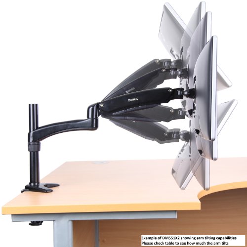 Duronic DM554 Monitor-Tischhalterung für vier LCD/LED Computer Bildschirme / Fernsehgeräte mit Neig, Schwenk und Rotierfunktion - 6