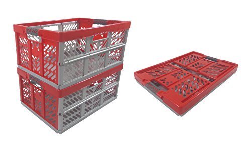 3 x Profi - Klappbox TÜV zert. 45 L bis 50 kg silber / rot Faltbox Kunststoff Box Kiste