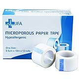 Microporous Surgical Tape First Aid Medical Tape 2.5cm x 10m - Pack of 12 Rolls