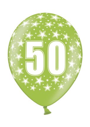 6 Luftballon 30 cm zum 50. Geburtstag – Zufällig gemischt aus 9 Farben – Kleenes Traumhandel® - 9