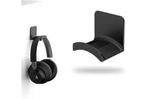 SULIUDAJI Headset Holder - Universal Headphone Hook Wall Mount Earphone Hanger with Strong Adhesive Tape for Multiple Devices, Desk, Wall, Table, Gaming Headphones (Black)