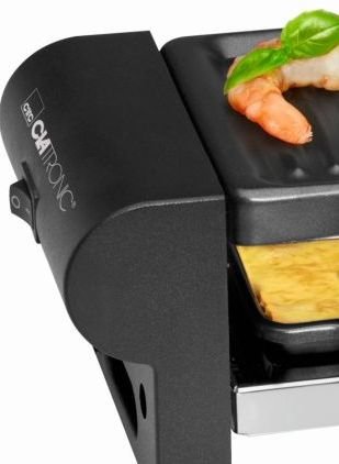 Raclette-Grill für 2 Personen Tischgrill Elektrogrill Grillplatte 2 Pfännchen Antihaftbeschichtung (Sparsame 350 Watt, Geriffelte Grillfläche 20,5 x 10,5 cm, Cool-Touch-Gehäuse) - 2