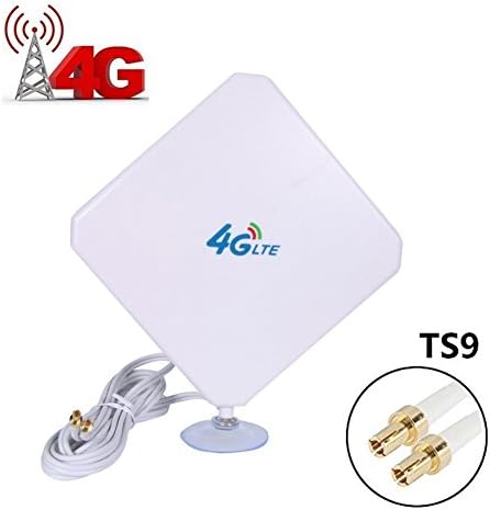 4G LTE Antenna TS9 Connector Dual Mimo Outdoor Signal Booster Amplifier Receiver 35dbi High Gain Long Range Network Ethernet for Wifi Router Mobile Broadband(TS9)
