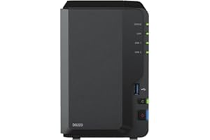 Synology DS223 16TB 2 Bay Desktop NAS Solution installed with 2 x 8TB Western Digital Red Plus Drives