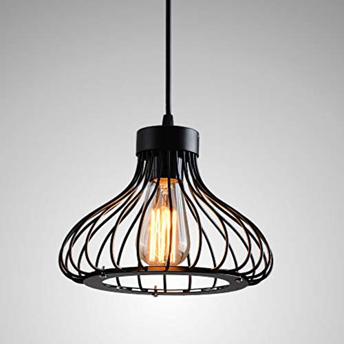 Retro Vintage Industrial Colgante de Luz,Lámpara de Techo Luz Colgante Retro Negro Metal Techo Colgante Lámpara Luz Industrial E27,Lámpara Colgante para Loft Restaurante Barra