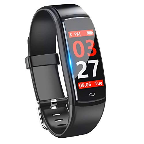 GLAMSVILL Pulsera de Actividad, Reloj Inteligente Deportivo Rastreador de Fitness con Monitor de Presión Arterial y Frecuencia Cardíaca,para Dispositivos Android y iOS