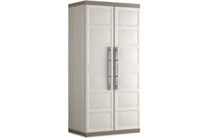 Keter Armadio Alto Excellence XL, 4 Ripiani Regolabili, Beige/Tortora, 89x54x182 H Cm