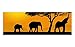 Produktbild Glasbild BILD AG39000338 Motiv AFRIKA & ELEFANTEN Größe 90 x 30 cm inkl. Aufhängesystem (Haftbleche)