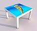 Produktbild Design - Tisch mit UV Druck 55x55cm Seepferdchen Wasser Unterwasser Spieltisch Lack Tische Bild Bilder Kinderzimmer Möbel 18A292, Tisch 1:55x55cm
