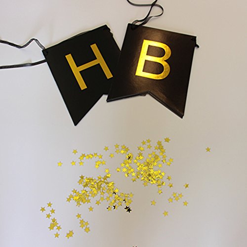 Perfection weiß, pink, grün, violett, schwarz Farben und Gold Vereitelt Wimpelkette Banner „Happy Birthday, Geburtstagsdeko, Wimpelkette Geburtstag Banner schwarz - 3