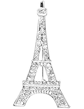 Romantische Eiffelturm Design Brosche mit Strass Geschenk / Hochzeit / Schal