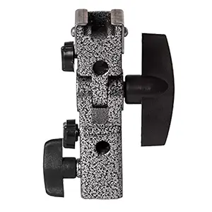 CAMROLITE Pro S1 Umbrella Bracket Heavy Duty Light Weight, Flash Light Stand 2 Umbrella Holder B Bracket Speedlite Holder (CNC Aluminium) in Black Color(2 Umbrella Hole)