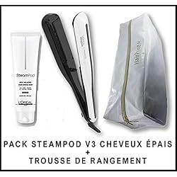 L'Oréal Professionnel Steampod 3.0 Lisseur + Crème Cheveux Epais 150 ml + Trousse De Rangement Hairprice