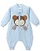 Produktbild Baby Schläfsack winter mit Füßen kinder schlafanzug Baumwollen Junge Mädchen Lange Ärmel pyjama/overall/Strampler.Schneeanzüge.Bär. (M:85-95cm 2-3 jährige, blau)