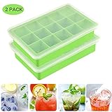Material y tamaño: Silicona FDA segura y no tóxica. Tamaño del molde: 19.5 * 12.5 * 4cm. 15 cubitos de hielo por molde, 30 en total. Cada cubito de hielo cuadrado: 3.3 * 3.3 * 3.3cm.
