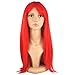 Popamazing 18"/45cm Red Long Straight Wigs - Natural, Heat Resistant and Full Straight Wigs for Women, High Quality Wig