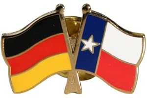 Flaggenfritze Freundschaftspin Deutschland T-Z, 22 mm, Flaggen Pin vergoldet aus Hartemaille, Länder Anstecker zum Sammeln und Tragen