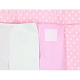 TupTam Wickelauflage inkl. 2 Frotteebezüge Wasserfest Abnehmbar Wickelunterlage Wickeltischauflage, Farbe: Punkte Rosa, Größe: 76 x 76 cm - 3