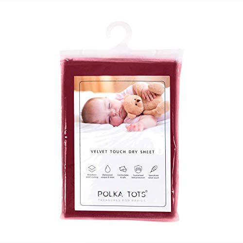 POLKA TOTS Waterproof & Reusable Baby Bed Protector Absorbent Mat Dry Sheet for New Born Infants (Maroon, 140 X 200 CM, Extra Large)
