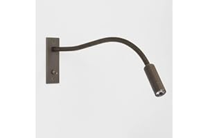 NNOVAT 3W LED Recessed Headboard Reading Lamp 3000K Hardwired Flexible Gooseneck Wall Spotlights with Switch - Flat Mount Adjustable Wall Lights for Bedroom Bedside Study Room (Brushed Bronze) (Color