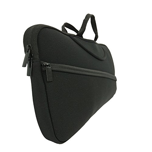 Schwarz weich Neopren Sleeve Schutz mit Travel Tasche Cover Tasche für Canon Pixma iP110 und Pixma iP100 Farbdrucker / HP Officejet 100 150 H470 Tintenstrahldrucker / Epson WorkForce WF-100W MobilePrinter A4 Tintenstrahldrucker / Mobile Photo Drucker und Power Adapter & Kabel - 3