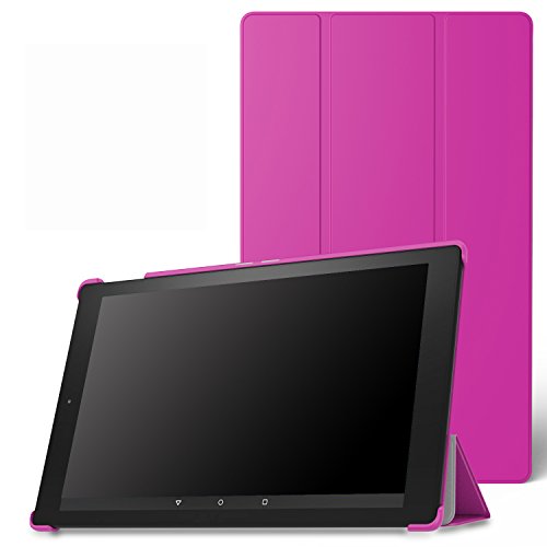 MoKo Fire HD 10 2015 Hülle - Ultra Slim Lightweight Schutzhülle Smart Cover mit Auto Schlaf / Wach Funktion und Standfunktion für Amazon Fire HD 10.1 Zoll (5. Generation - 2015 Modell), Magenta