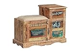Verarbeitung: Massiv KARAKTER-MÖBEL Details zu Sitzbank Hocker Kasten Recyclingholz Massivholz Vintage Shabby Loft Bunt MF-205
