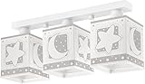 babyzimmer lampe rosa Hergestellt in der EU. Dalber 63233E Mond und Sterne Deckenlampe, 3-Flammige, Plastik, grau, 48 x 12.5 x 20.5 cm