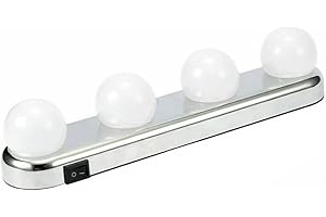 kyaoayo Set di illuminazione per specchio da trucco a LED, senza fili, luci di riempimento a batteria, lampade da toeletta Hollywood con ventosa, montaggio perfetto per il bagno