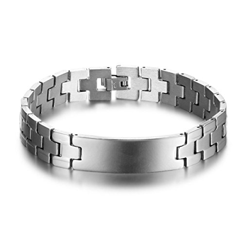 Preisvergleich Produktbild LZHMNew Herren-Armband Edelstahl-Mode-Armband Silber