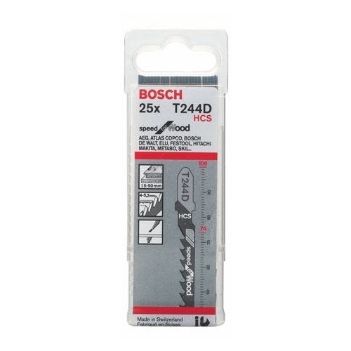 Bosch Stichsägeblätter Holz T244D 25 Stück