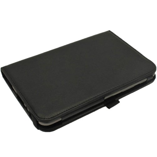 igadgitz 360° Rotierende Abnehmbare Schwarz PU Leder Tasche Schutzhülle Hülle Ledertasche Lederetui Etui Case für Samsung Galaxy Tab 2 P3100 P3110 7.0 3G & WiFi Android 4.0 Internet Tablet + Displayschutzfolie - 2