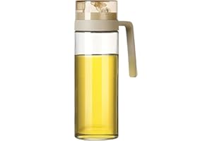 HISDRICUS Bouteille d'huile, bouteille d'huile d'olive avec couvercle rabattable automatique, 600 ml, distributeur d'huile anti-fuites pour la cuisine, facile à remplir et à nettoyer