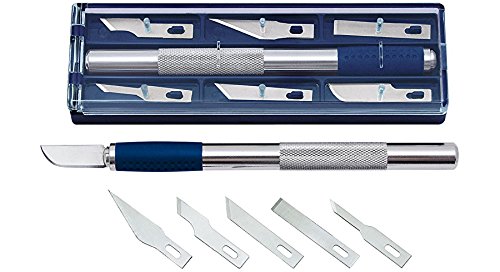 Wedo 078722 Cutter Hobbymesser Set silber inklusiv 6 Ersatzklingen im Set mit Wedo Schneidematte 45 x 30 cm (1, Cutter + Schneidematte 30 x 45)