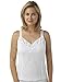 2 Pack Womens/Ladies Underwear White Camisole Vest Polycotton With Lace Detailing, 12/14