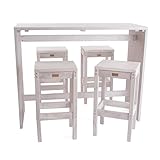 Holztisch und Holzhocker aus sibirischer Lärche vorbehandelt | witterungsbeständig & strapazierfähig | sehr stabil und robust