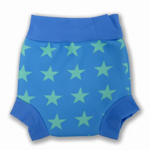 Splash About Kids Reusable Swim Happy Nappy - Blue/Mint Stars, Large, 6-14 Months