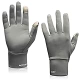 Tofern sous Gant Tactile Efficace Hiver Automne Thermique Seconde Peau Ultra Doux Confort Coupe-Vent Respirant Ski Snowboard Running Moto Vélo Randonnée Camping Femme Homme Enfant Gris L