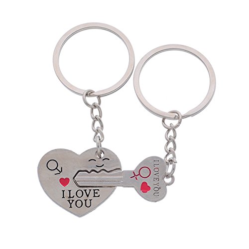 HOUSWEETY Partner Schluesselanhaenger Liebe Verlobung Hochzeit I Love you Partner Kette