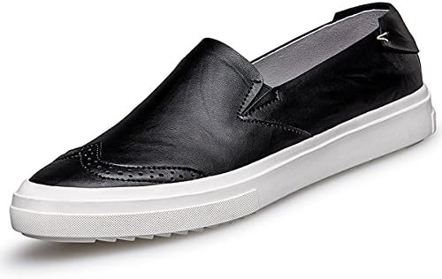 Ddstar Men's Leisure Fashion Slip-On Leather Shoes Boat Shoe British Wind Casual Shoes Hair Stylist Shoes black 5.5 UK