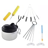 KKmoon Kit d'Outils de Nettoyage pour Pistolet Pot de Nettoyage Aérographe pour Peinture, Aiguille de Pistolet pulvérisateur, Set de Filtres Éponge pour Brosses
