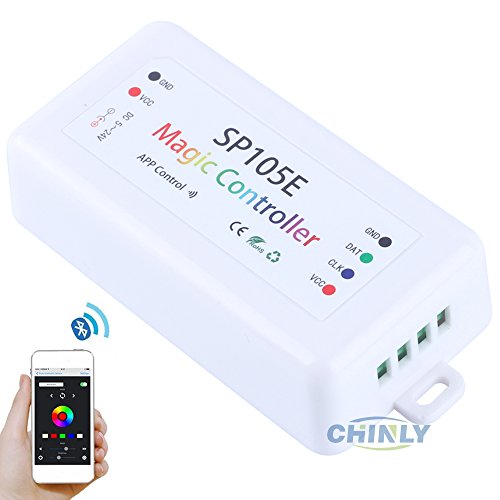 Preisvergleich Produktbild Chinly kabelloser Bluetooth-Controller, iOS- / Android-App für WS2811, WS2812B, WS2801, SK6812, APA102, individuell, ansteuerbar, programmierbar, LED-Strip-Pixel-Modul-Panel-Licht.